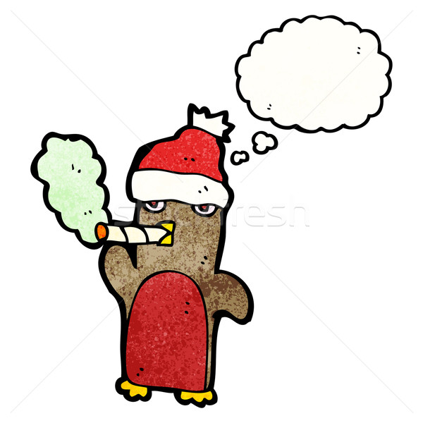 funny christmas robin cartoon Stock photo © lineartestpilot