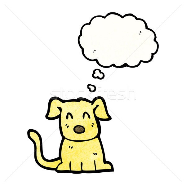 Cartoon puppy retro ballon tekening idee Stockfoto © lineartestpilot