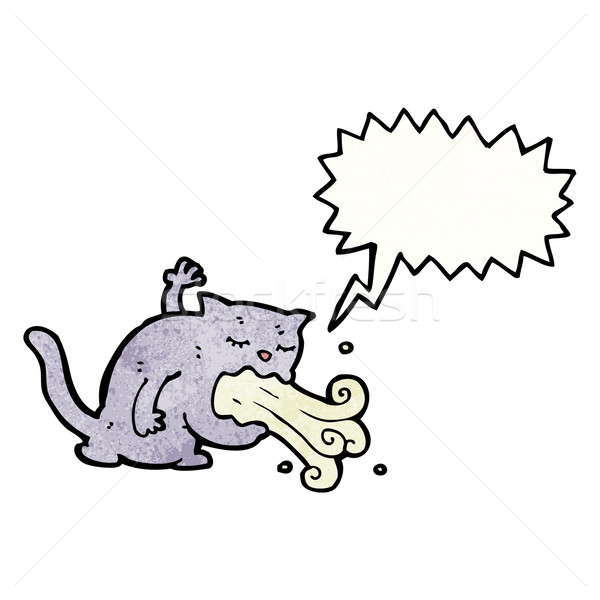 cartoon cat being sick Stock photo © lineartestpilot