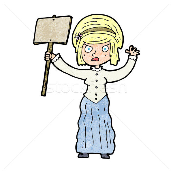 cartoon vicorian woman protesting Stock photo © lineartestpilot