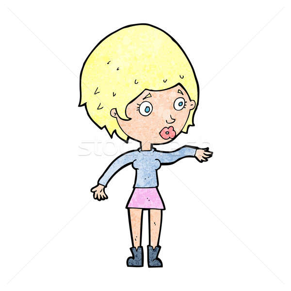 cartoon concerned woman reaching out Stock photo © lineartestpilot
