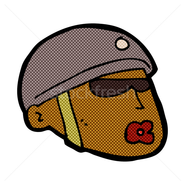 comic cartoon policeman head Stock photo © lineartestpilot