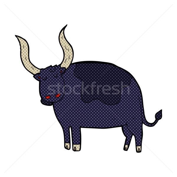 Dessinées cartoon ox rétro style Photo stock © lineartestpilot