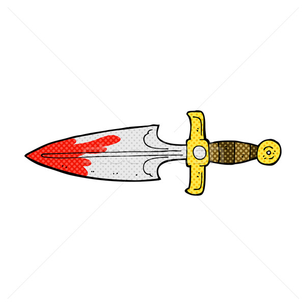 Dessinées cartoon sanglante poignard rétro Photo stock © lineartestpilot