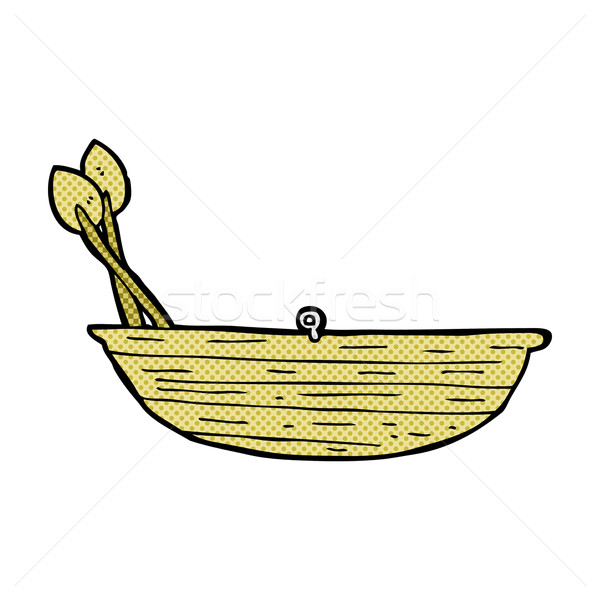 Dessinées cartoon aviron bateau rétro [[stock_photo]] © lineartestpilot