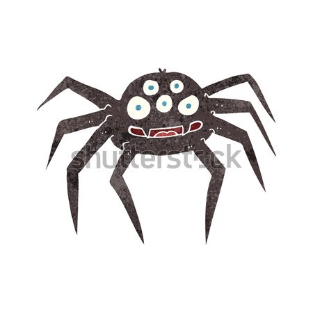cartoon gross halloween spider with thought bubble Stock photo © lineartestpilot