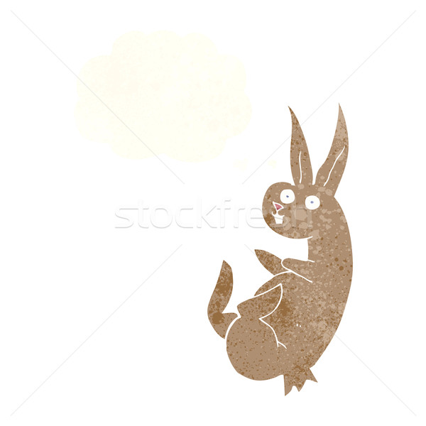 cue cartoon rabbit with thought bubble Stock photo © lineartestpilot