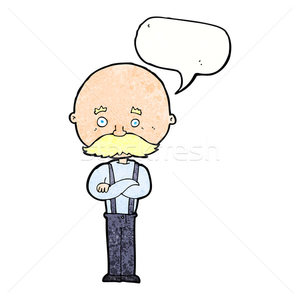 Cartoon grand-père bulle main homme design [[stock_photo]] © lineartestpilot