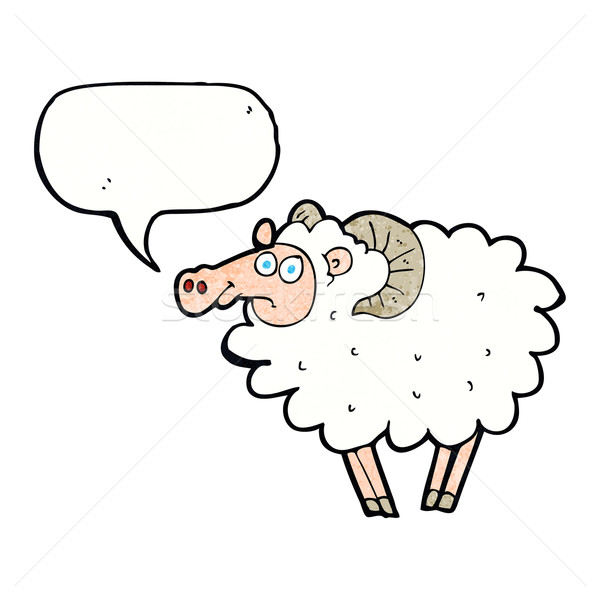 Stock photo: cartoon ram with speech bubble