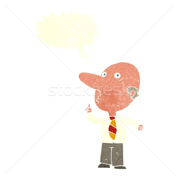 Desenho animado careca homem pergunta balão de fala Foto stock © lineartestpilot