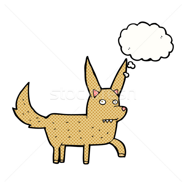 Desenho animado cão balão de pensamento mão projeto Foto stock © lineartestpilot