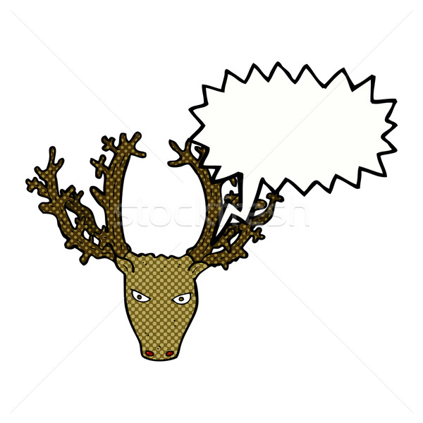 cartoon stag head with speech bubble Stock photo © lineartestpilot