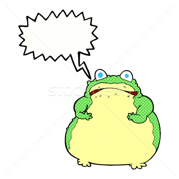 cartoon fat toad with speech bubble Stock photo © lineartestpilot