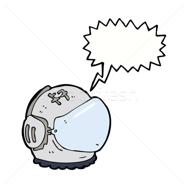 cartoon astronaut helmet with speech bubble Stock photo © lineartestpilot