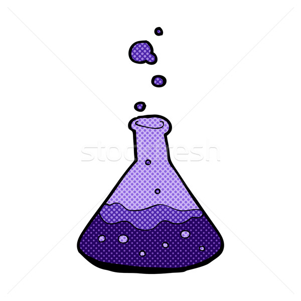 Komische cartoon wetenschap chemicaliën retro Stockfoto © lineartestpilot