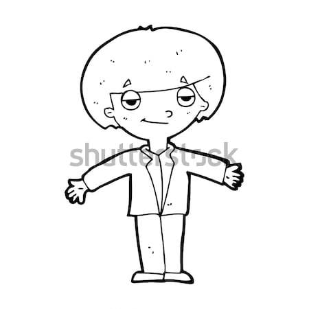 комического Cartoon испуганный человека ретро Сток-фото © lineartestpilot
