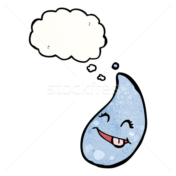 Desenho animado feliz gota de chuva retro cair desenho Foto stock © lineartestpilot