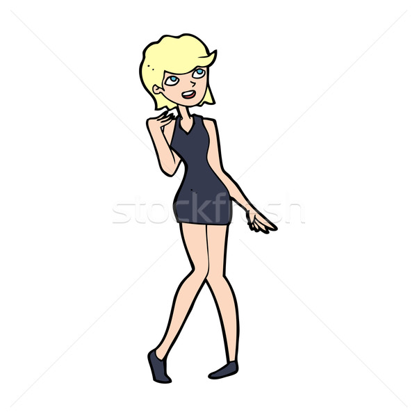 Cartoon donna abito da cocktail party design arte Foto d'archivio © lineartestpilot