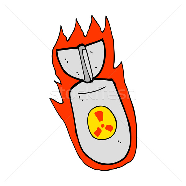 Desenho animado átomo bomba mão projeto louco Foto stock © lineartestpilot