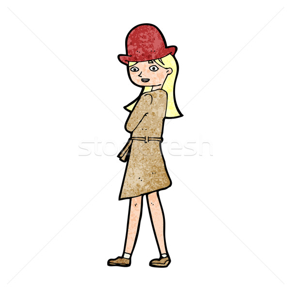 Karikatur weiblichen Spion Frau Design Kunst Stock foto © lineartestpilot