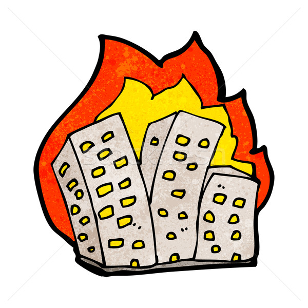cartoon burning buildings Stock photo © lineartestpilot