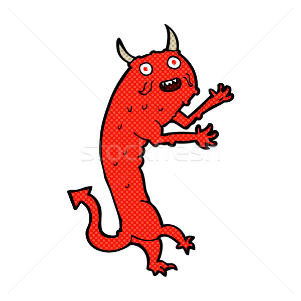 Comic desen animat diavol retro stil Imagine de stoc © lineartestpilot