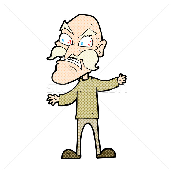 comic cartoon angry old man Stock photo © lineartestpilot