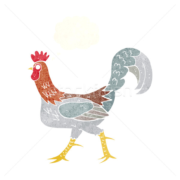 cartoon cockerel with thought bubble Stock photo © lineartestpilot
