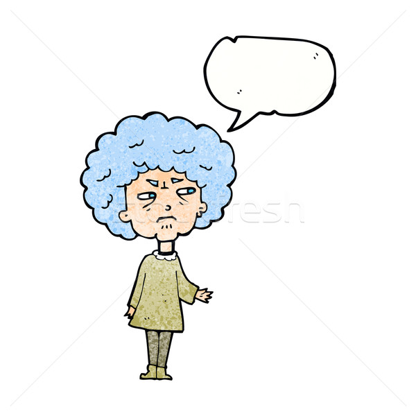 cartoon old lady with speech bubble Stock photo © lineartestpilot