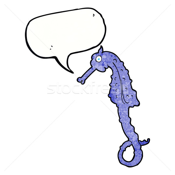 cartoon sea horse with speech bubble Stock photo © lineartestpilot