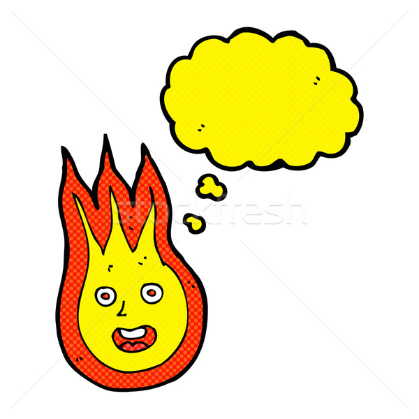 cartoon friendly fireball with thought bubble Stock photo © lineartestpilot