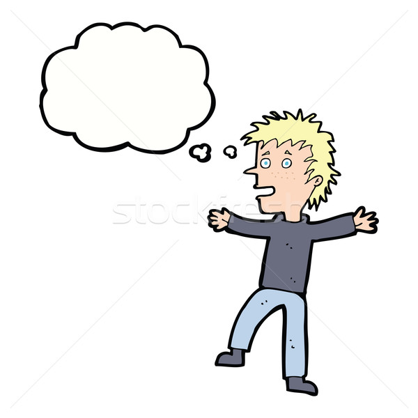 cartoon happy man with thought bubble Stock photo © lineartestpilot