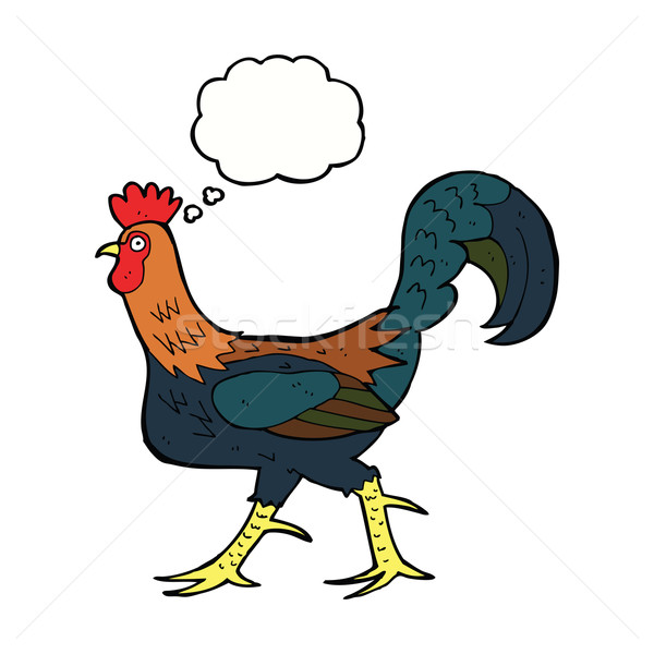 cartoon cockerel with thought bubble Stock photo © lineartestpilot