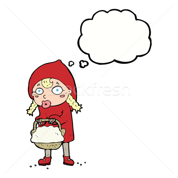 little red riding hood cartoon with thought bubble Stock photo © lineartestpilot