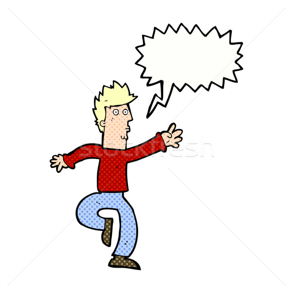 Cartoon urgent man tekstballon hand ontwerp Stockfoto © lineartestpilot