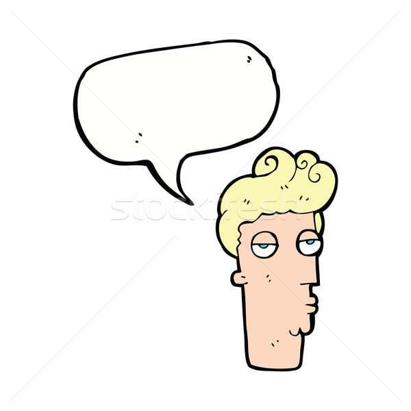 cartoon bored man's face with speech bubble Stock photo © lineartestpilot