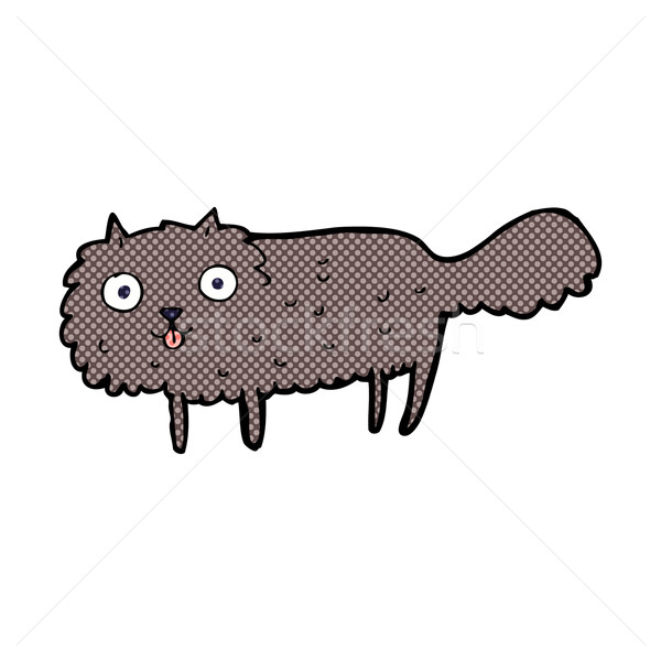 Képregény rajz szőrös macska retro képregény Stock fotó © lineartestpilot