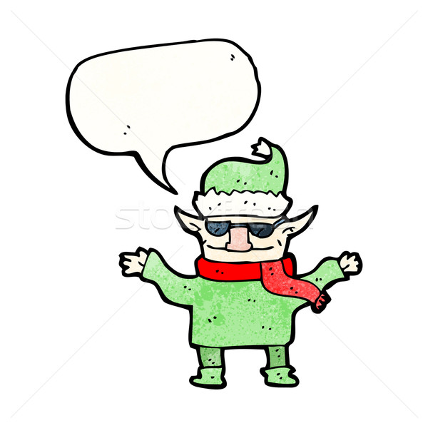 cartoon elf with speech bubble Stock photo © lineartestpilot