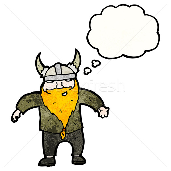 Cartoon viking homme parler rétro pense [[stock_photo]] © lineartestpilot
