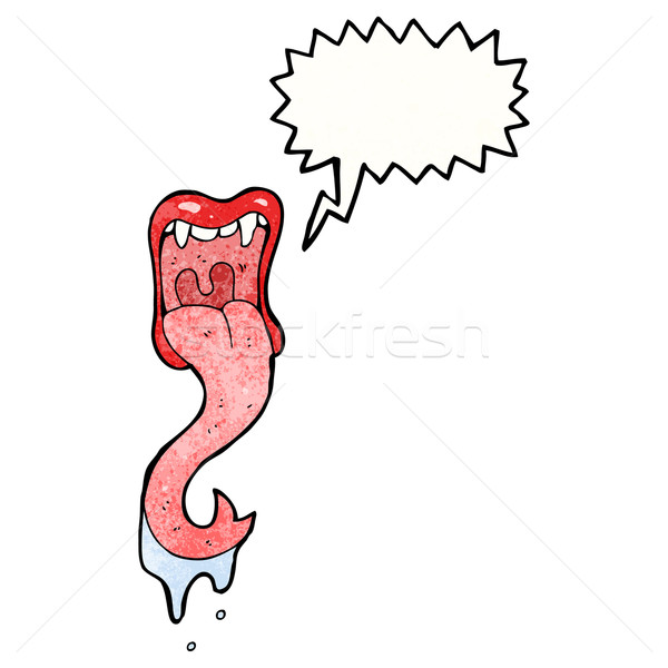 cartoon shouting mouth with sticking out tongue Stock photo © lineartestpilot