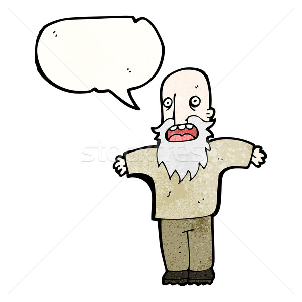 Cartoon vieillard bulle homme parler rétro [[stock_photo]] © lineartestpilot