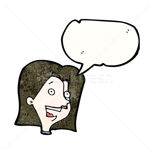 cartoon happy woman's face Stock photo © lineartestpilot