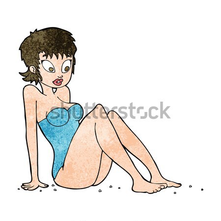 Cartoon femme lingerie main sexy design [[stock_photo]] © lineartestpilot