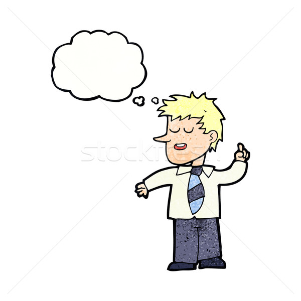 cartoon man with good idea with thought bubble Stock photo © lineartestpilot