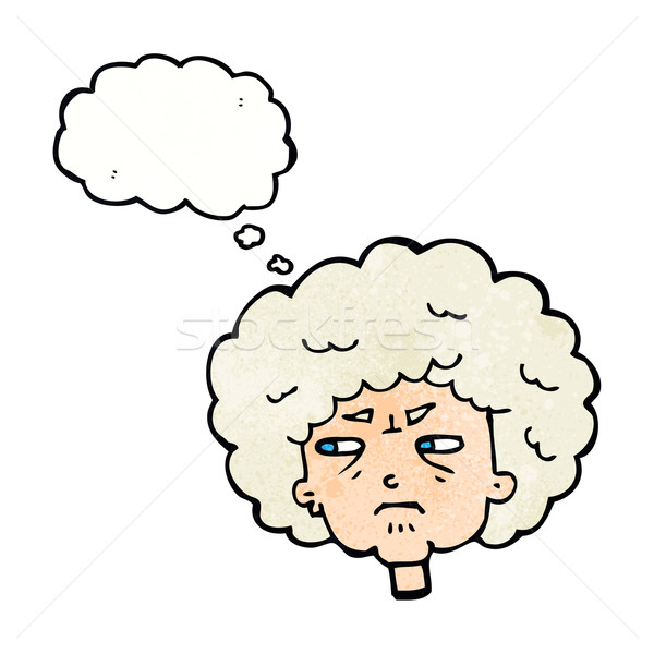 漫画 苦い 歳の女性 思考バブル 女性 手 ストックフォト © lineartestpilot