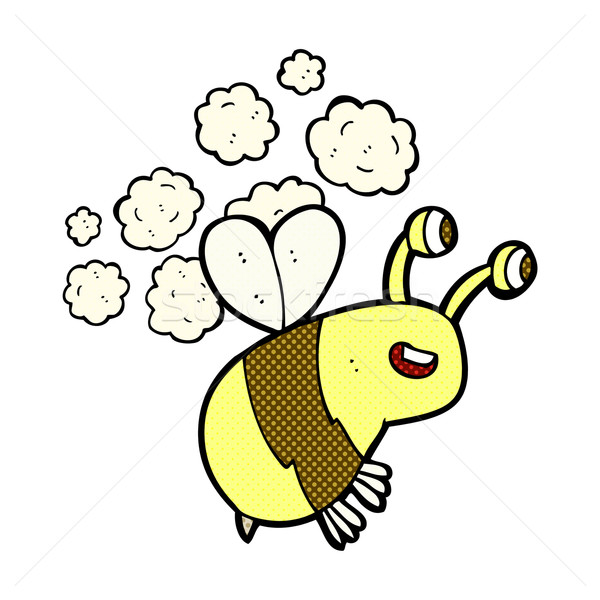 Cômico desenho animado feliz abelha retro Foto stock © lineartestpilot
