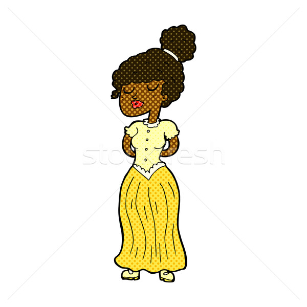 comic cartoon pretty victorian woman Stock photo © lineartestpilot