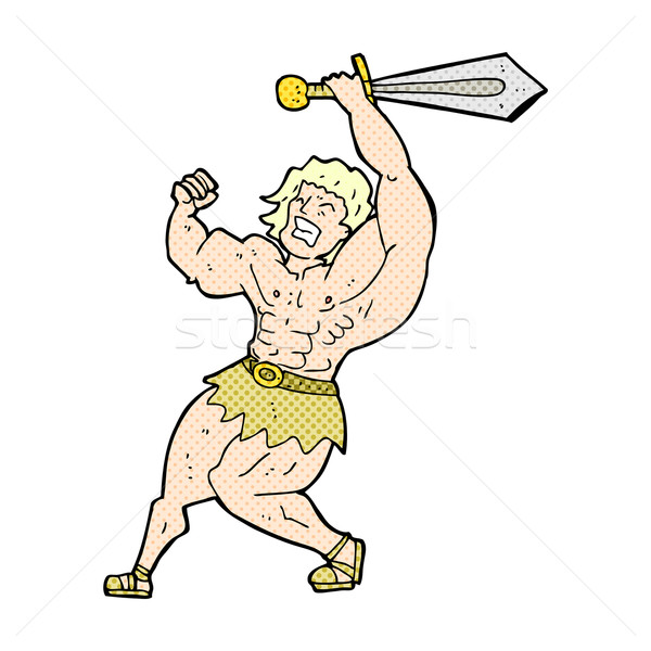 comic cartoon barbarian hero Stock photo © lineartestpilot