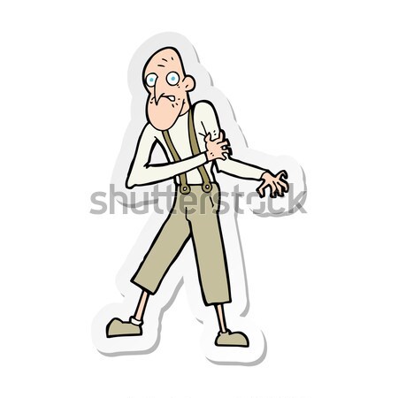 Komik karikatür yaşlı adam kalp krizi Retro Stok fotoğraf © lineartestpilot