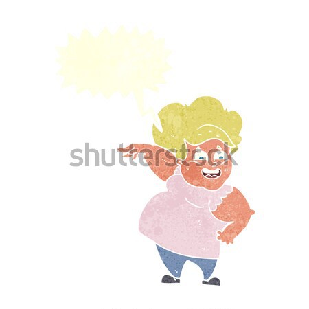 Cartoon sobrepeso mujer burbuja de pensamiento mano diseno Foto stock © lineartestpilot